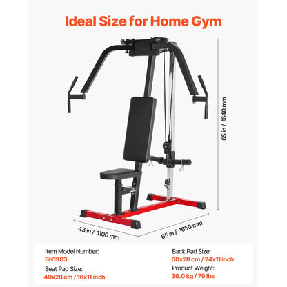 VEVOR Chest Fly Machine Adjustable Fly Reverse Delt Machine Upper Body Workout