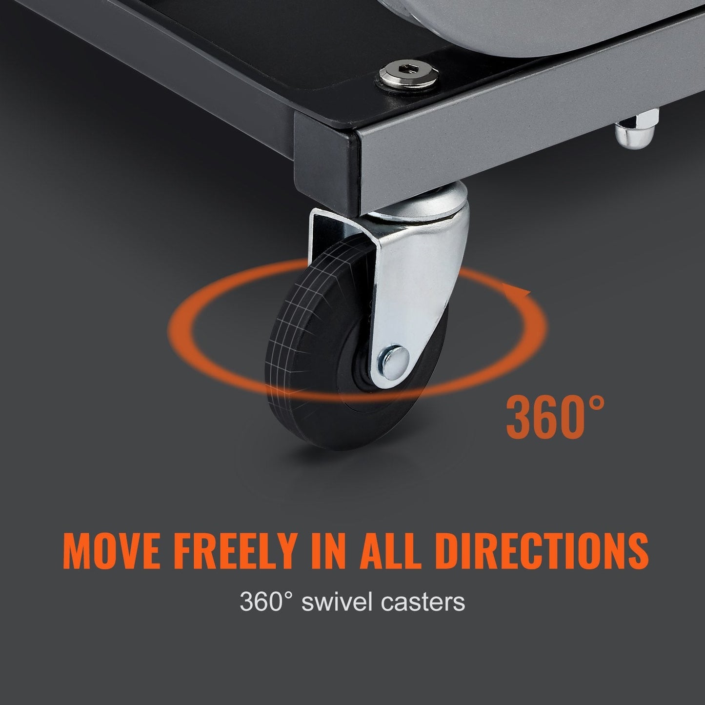 Mechanic Garage Stool with Tool Tray and 360° Movement, 113 kg Capacity