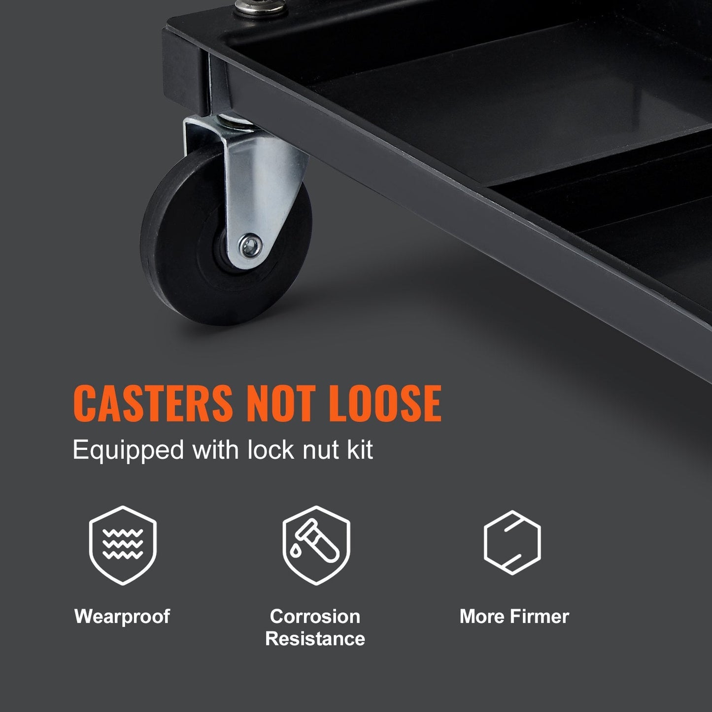 Mechanic Garage Stool with Tool Tray and 360° Movement, 113 kg Capacity