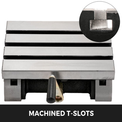 Adjustable Tilting Milling Table with Angle Plates, 178x125mm, Cast Iron, 7kg