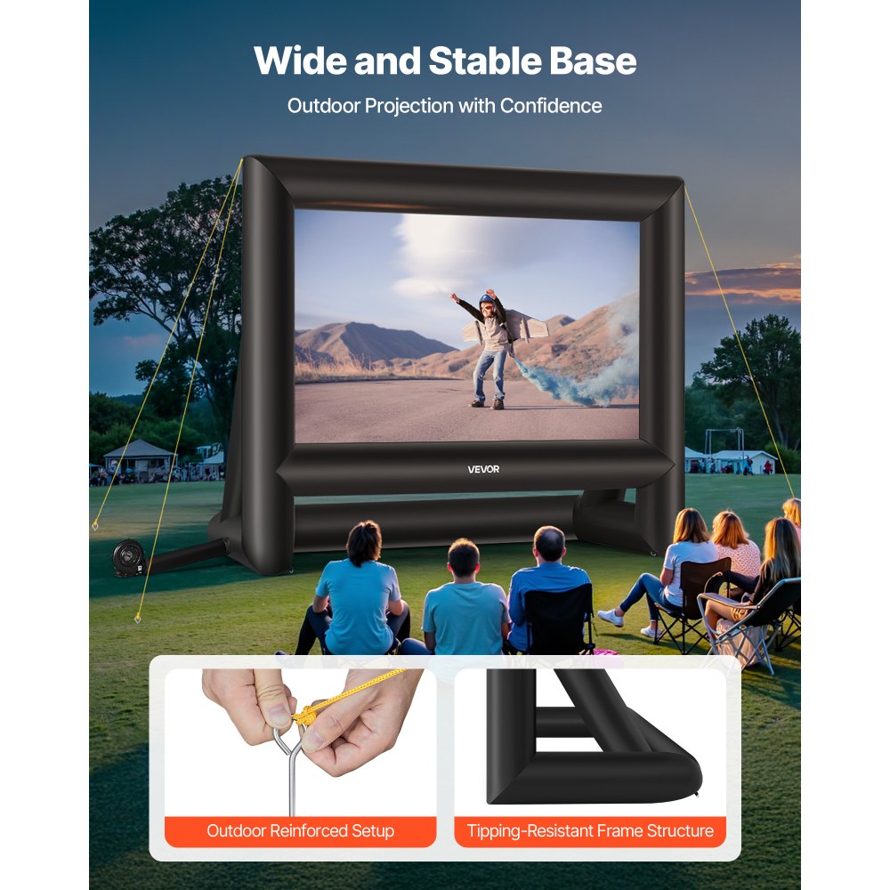 VEVOR 18 ft Inflatable Movie Screen 16:9 600D Movie Projection with Portable Bag
