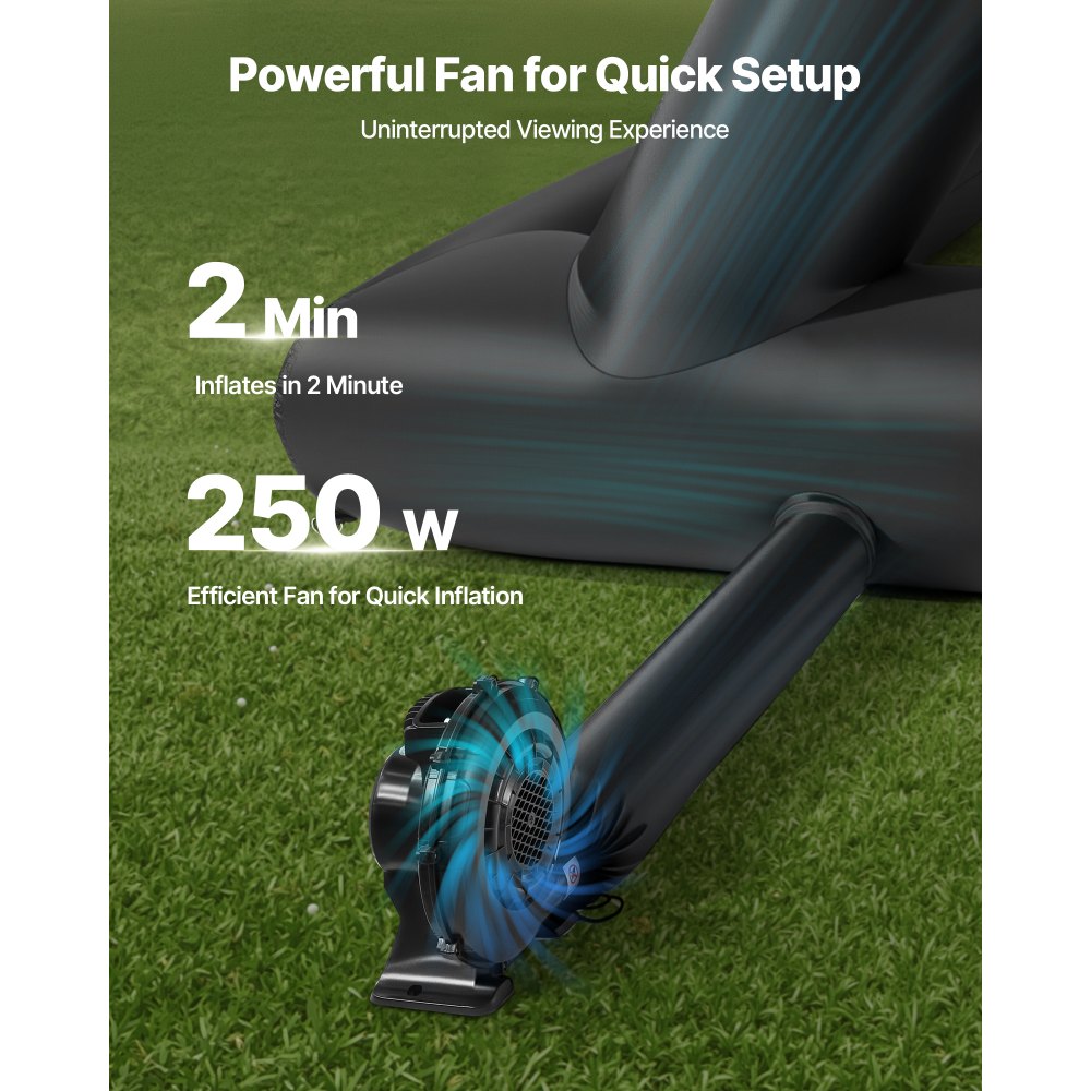 VEVOR 20 ft Inflatable Movie Screen 16:9 600D Movie Projection with Portable Bag