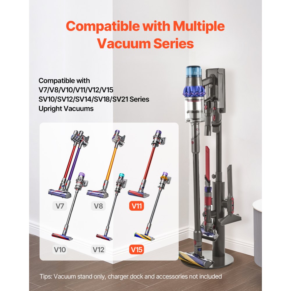 VEVOR Vacuum Stand for Dyson Multi-Models Storage Bracket Holder with 3 Clips