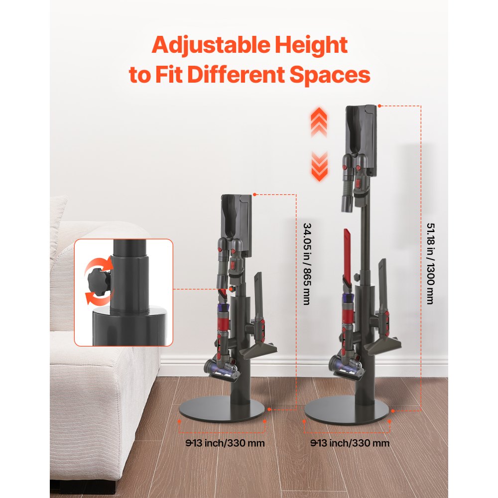 VEVOR Vacuum Stand for Dyson Multi-Models Storage Bracket Holder with 3 Clips