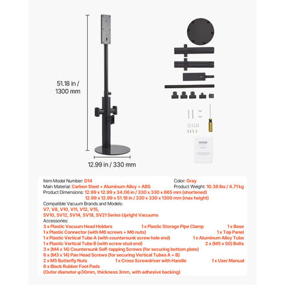 VEVOR Vacuum Stand for Dyson Multi-Models Storage Bracket Holder with 3 Clips