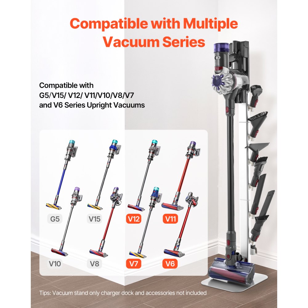 VEVOR Vacuum Stand for Dyson Multi-Models Stable Storage Bracket Holder Gray