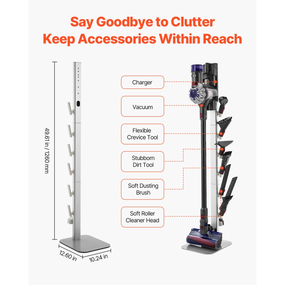 VEVOR Vacuum Stand for Dyson Multi-Models Stable Storage Bracket Holder Gray