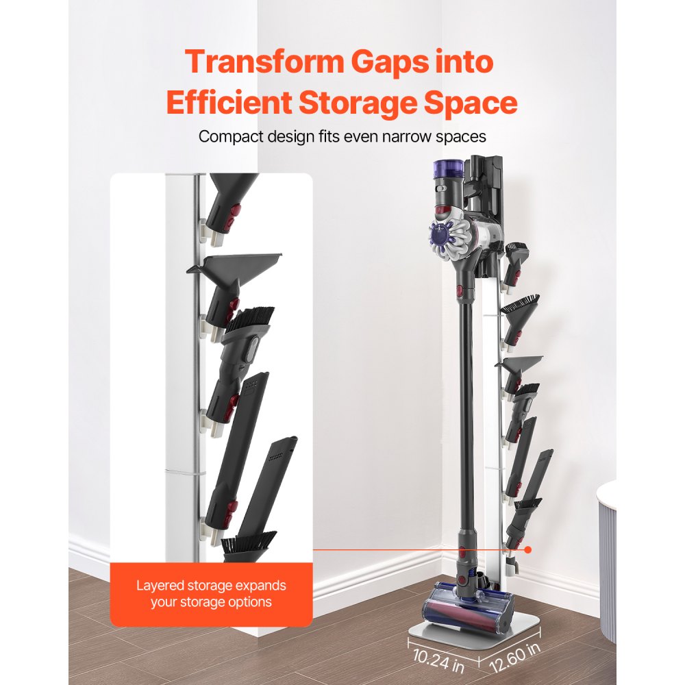 VEVOR Vacuum Stand for Dyson Multi-Models Stable Storage Bracket Holder Gray