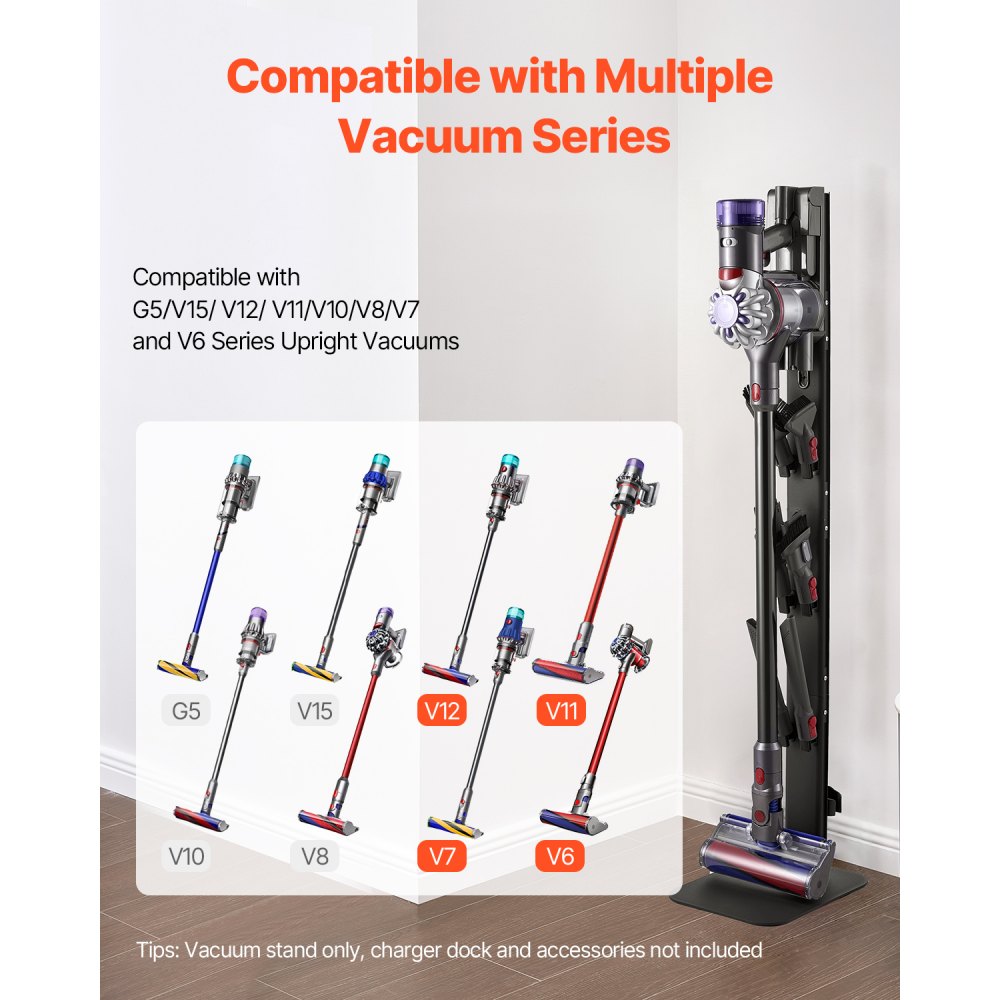 VEVOR Vacuum Stand for Dyson Multi-Models Stable Storage Bracket Holder Black