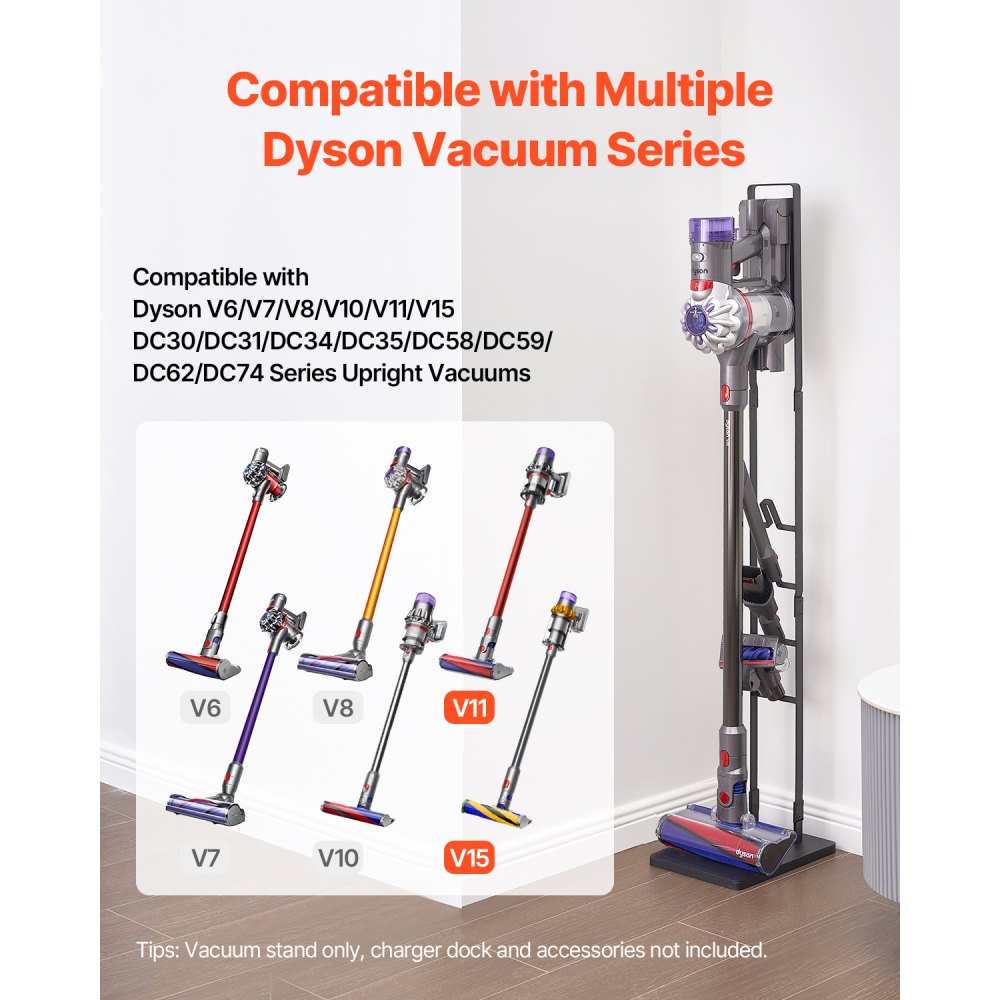 VEVOR Vacuum Stand for Dyson Multi-Models Storage Bracket Holder with 4 Hooks