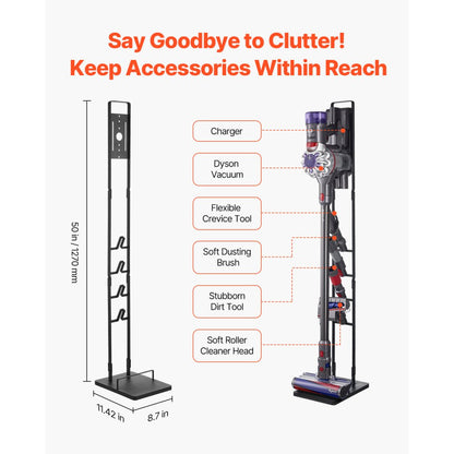 VEVOR Vacuum Stand for Dyson Multi-Models Storage Bracket Holder with 4 Hooks