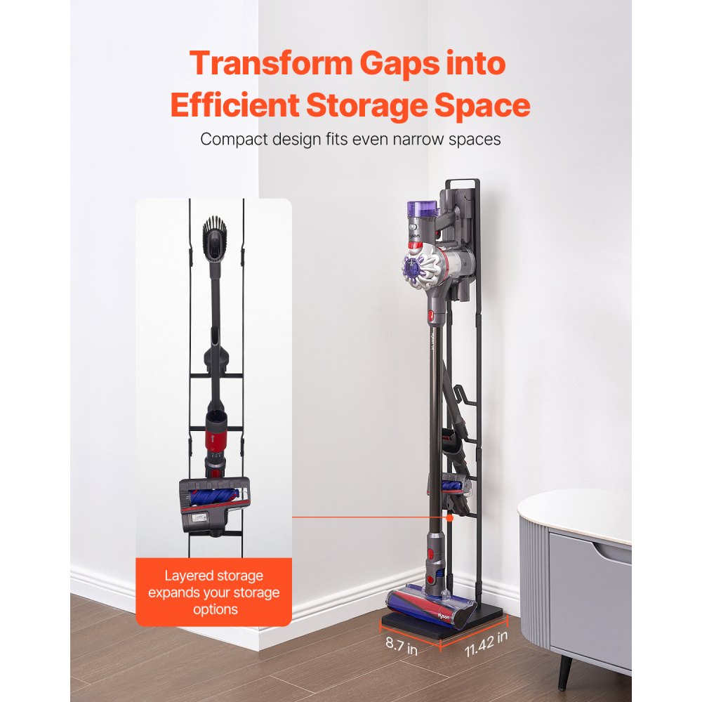 VEVOR Vacuum Stand for Dyson Multi-Models Storage Bracket Holder with 4 Hooks