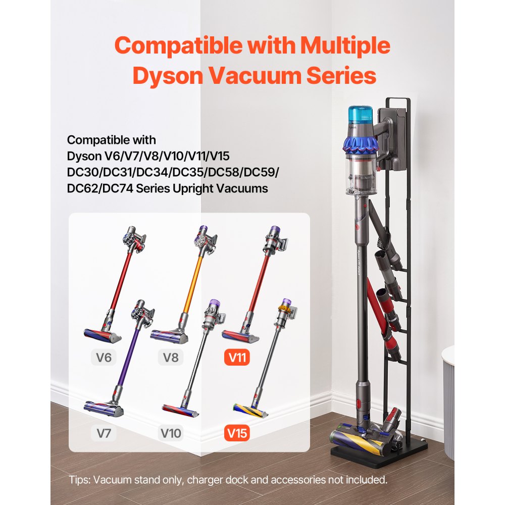 VEVOR Vacuum Stand for Dyson Multi-Models Storage Bracket Holder with Wheels