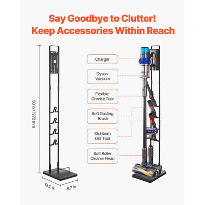 VEVOR Vacuum Stand for Dyson Multi-Models Storage Bracket Holder with Wheels