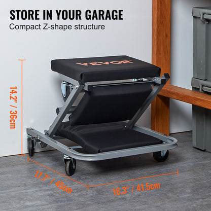 VEVOR Z-Creeper Seat, 2 in 1 Rolling Folding Car Creeper/Stool, 136kgs Capacity