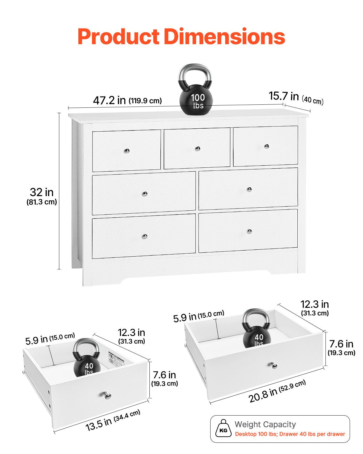 7 Drawer Dresser, Wooden Chest of Drawers with Sliding with Anti-tip Device, Modern Minimalist Dresser Chest, Closet Storage Organizer for Living Room, Hallway, Bedroom, Entryway, Light Wood