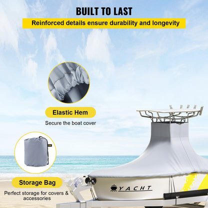 VEVOR T-Top Boat Cover, Fit for 20\'-22\' Boat, Heavy Duty 600D Marine Grade Oxford