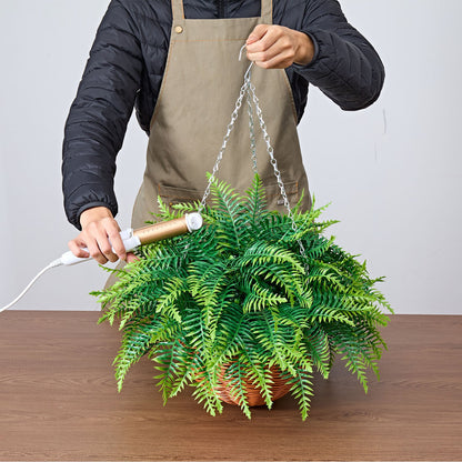 Artificial Ferns, 2 Pcs Fake Hanging Boston Fern Bush Plant with 584 mm Hanging Length, Plastic Faux Greenery for Indoor and Outdoor Decor, For Wall, Wedding Party, Home, Porch Garden, Office