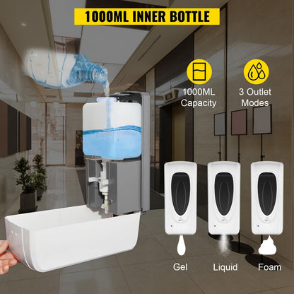 Adjustable Infrared Sanitizer Dispenser with Stand and Tissue Box, 140-160 cm