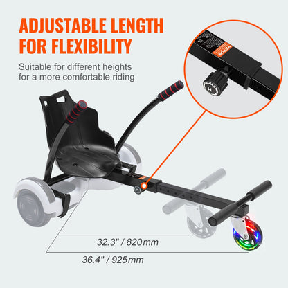 VEVOR Hoverboard Seat Attachment,for 16.5cm20.3cm21.6cm25.4cmHoverboards,with LED