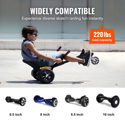 VEVOR Hoverboard Seat Attachment,for 16.5cm20.3cm21.6cm25.4cmHoverboards,with LED