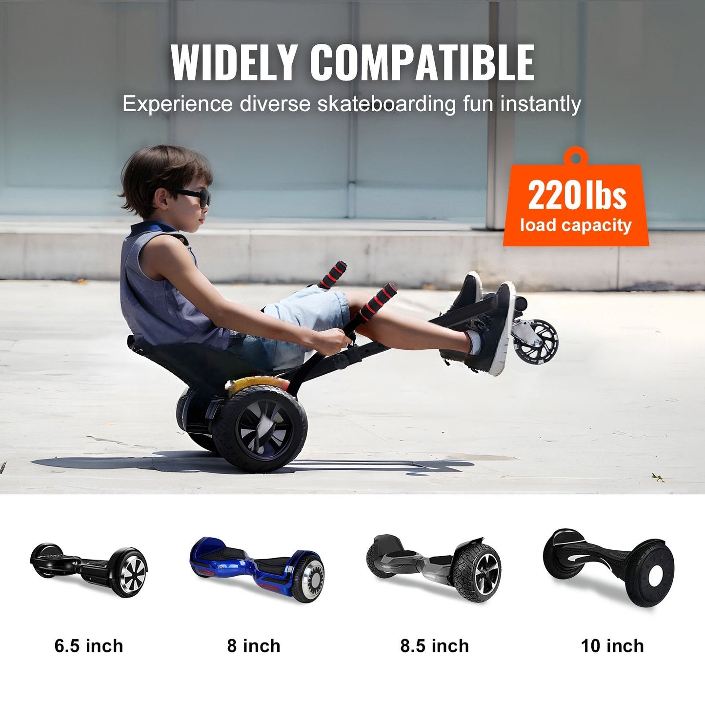 Hoverboard Seat Attachment with LED, Adjustable Frame, 100 kg Capacity