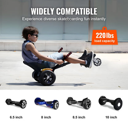 Hoverboard Seat Attachment with LED, Adjustable Frame, 100 kg Capacity
