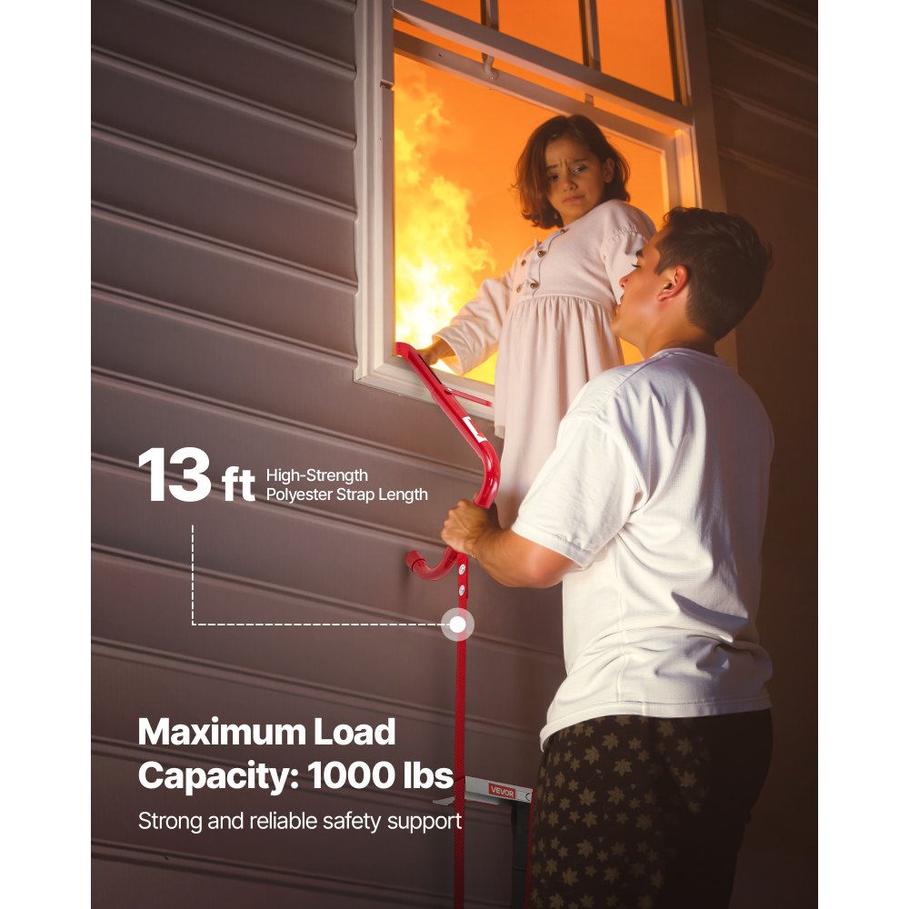 Fire Escape Ladder 2-Story 4m Retractable Emergency Safety Fire Ladder