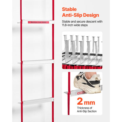 Fire Escape Ladder 3-Story 7.62m Retractable Emergency Safety Fire Ladder