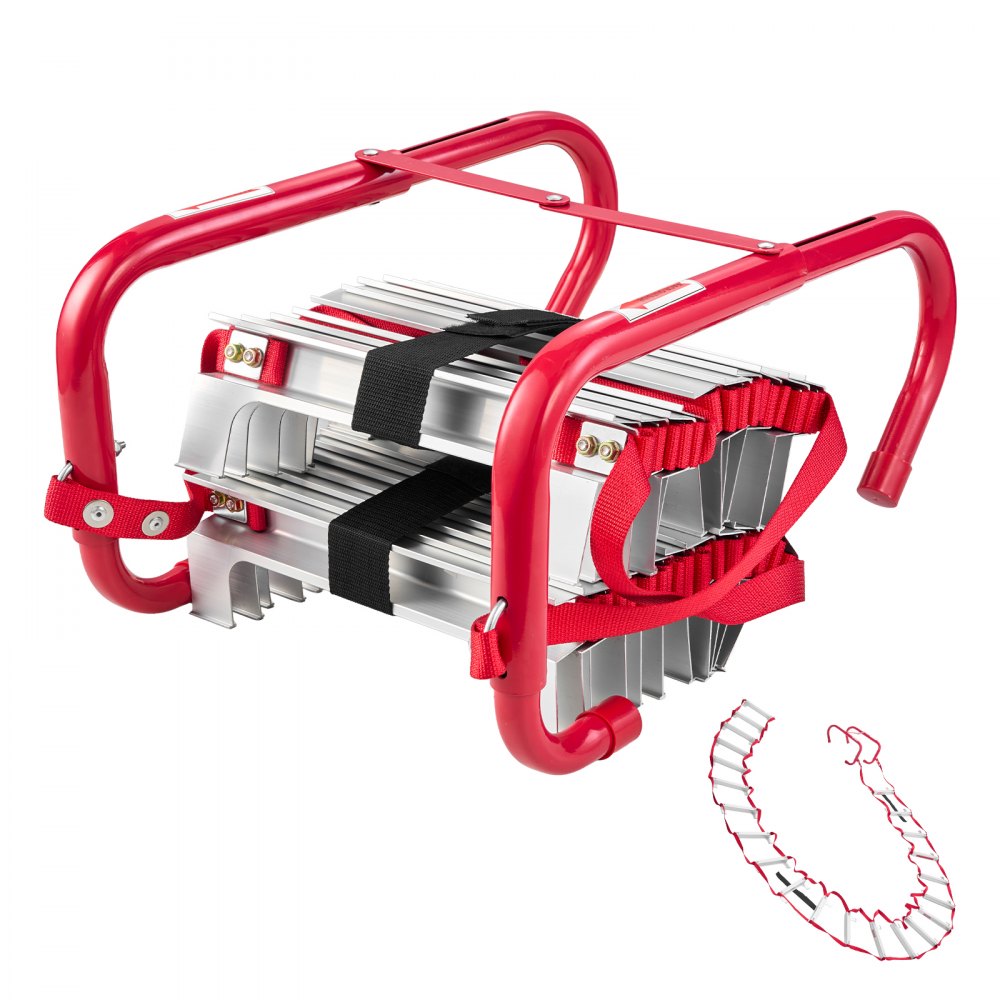 Fire Escape Ladder 3-Story 7.62m Retractable Emergency Safety Fire Ladder