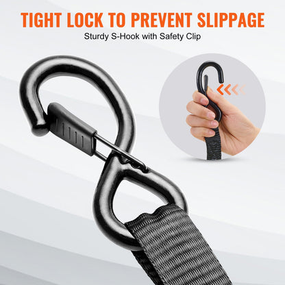 Heavy-Duty Ratchet Tie Down Straps, 4 Pack, 998 kg Break Strength, 4.6 m Length