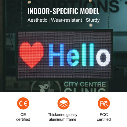 Programmable LED Scrolling Sign, P5 Full Color Display Board with Custom Text