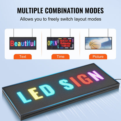 Programmable LED Scrolling Sign, P5 Full Color Display Board with Custom Text