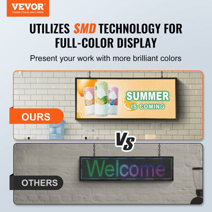 Programmable LED Display Board, P6 Full Color, 99x41cm, Custom Text & Animation
