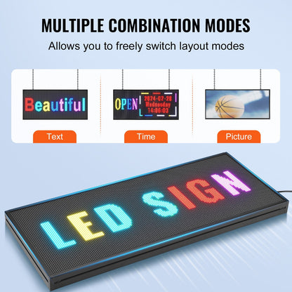 Programmable LED Display Board, P6 Full Color, 99x41cm, Custom Text & Animation