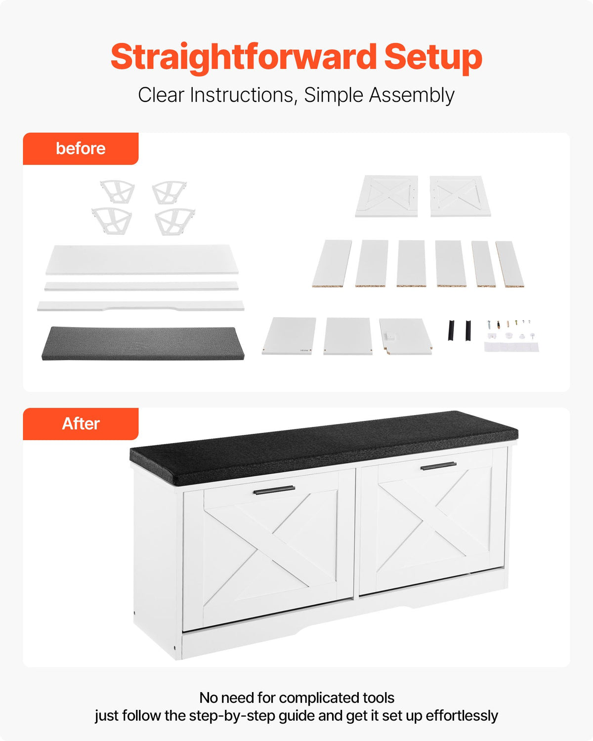 Entryway Shoe Storage Bench 100cm Wide 2-Tier Shoe Bench Black White, with 2 Flip Drawers, 200 kg Load Capacity Storage Rack with Padded Seat Cushion, for Hallway, Living Room, and Bedroom