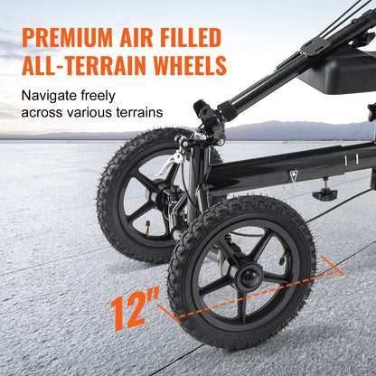 Folding Aluminum Knee Walker with Adjustable Handlebar and All-Terrain Wheels