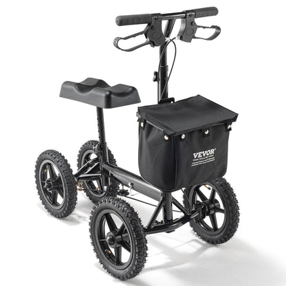 Folding Aluminum Knee Walker with Adjustable Handlebar and All-Terrain Wheels