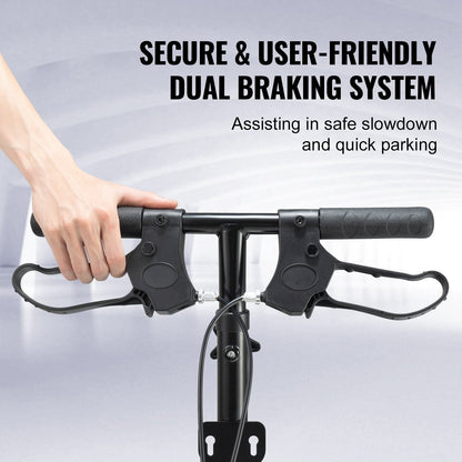Folding Carbon Steel Knee Scooter with Adjustable Handlebar & All-Terrain Wheels