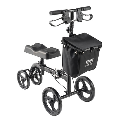 Folding Carbon Steel Knee Scooter with Adjustable Handlebar & All-Terrain Wheels