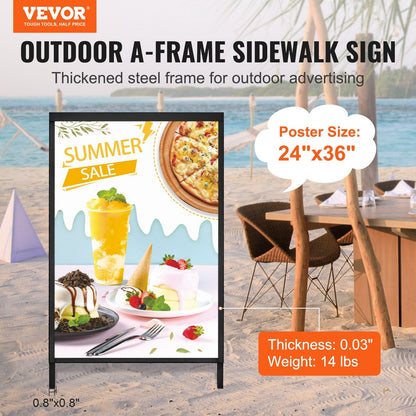 Heavy Duty Double-Sided A-Frame Signboard Holder, 0.61x0.91m for Outdoor Use