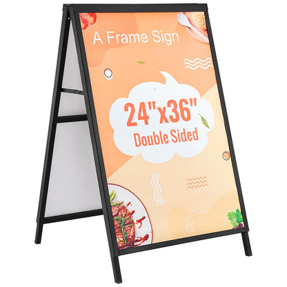 VEVOR A Frame Sidewalk Sign, 61x91cm Heavy Duty Slide-in Signboard Holder, Double-Sided