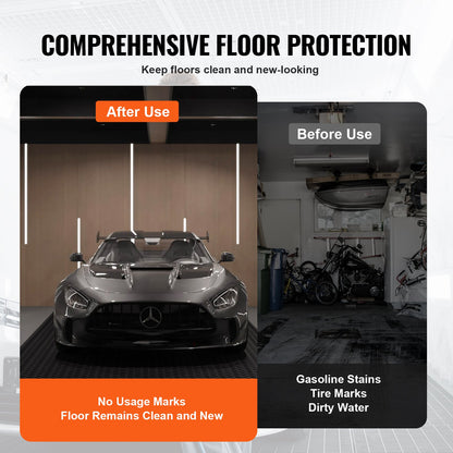 VEVOR Diamond-Plate Rubber Flooring Roll, 3 mm x 4 ft x 10 ft Garage Floor Mat,