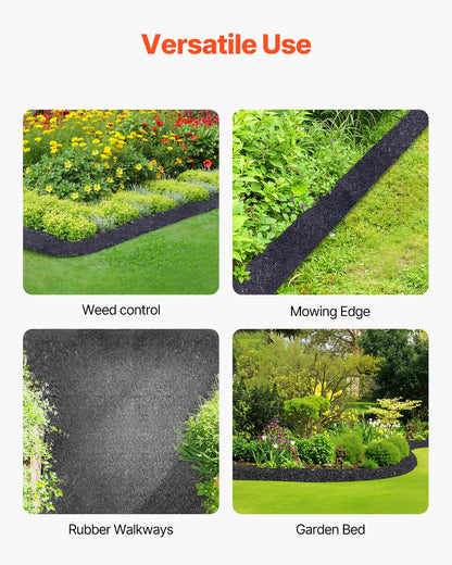 VEVOR 4 Rolls Rubber Mulch Roll for Landscaping 120 x 4.5in Rubber Mulch Mat