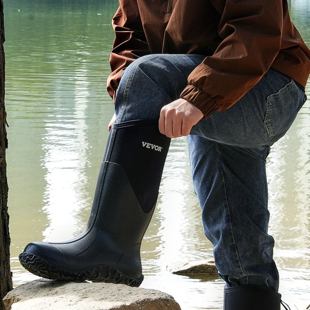 Protective Footwear for Men Neoprene Rubber Work Rain Boots Size 11 US