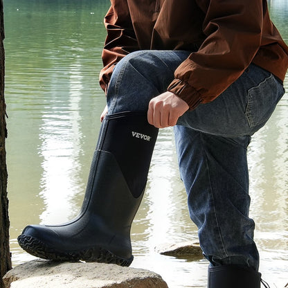 Protective Footwear for Men Neoprene Rubber Work Rain Boots Size 11 US