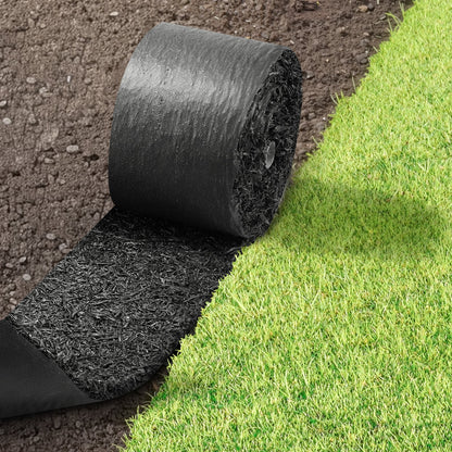 Rubber Mulch Mat Roll, 356 x 14 cm, Recycled Rubber Permanent Mulch Edging Border, Natural-Looking Flower Barrier with Stakes, 0.5 in Thick Cuttable Garden Edgings for Landscaping