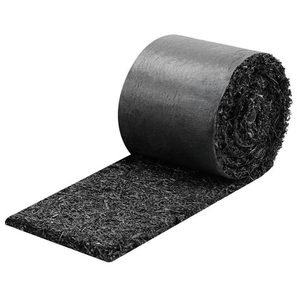 Rubber Mulch Mat Roll, 356 x 14 cm, Recycled Rubber Permanent Mulch Edging Border, Natural-Looking Flower Barrier with Stakes, 0.5 in Thick Cuttable Garden Edgings for Landscaping