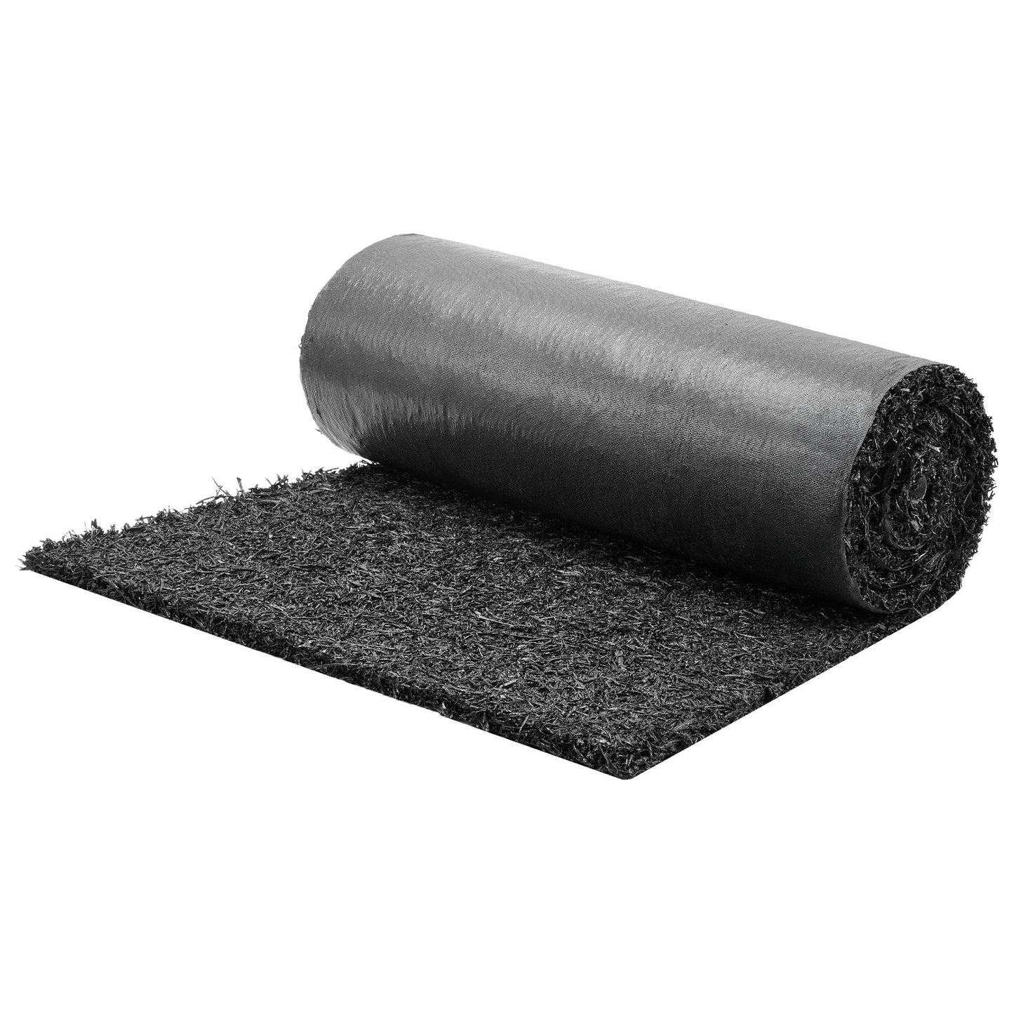 Rubber Mulch Mat Roll, 244 x 61cm Recycled Rubber Mulch Mat, 0.5 Thick Cuttable, Reduced Weed Growth, Natural-Looking Weed Barrier Mat, Permanent Walkway Pathway for Landscaping