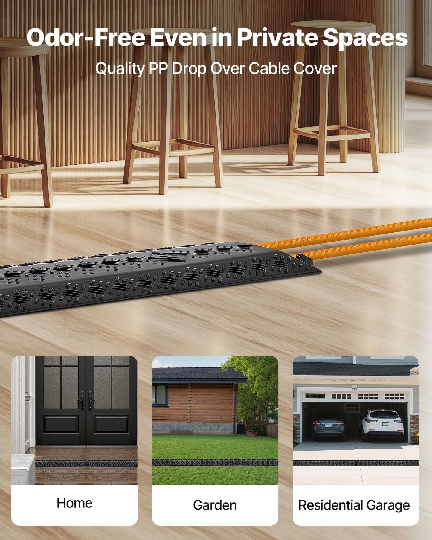 Drop Over Cable Cover, 7,938 kg/Axle Load Capacity, Heavy Duty Cable Hose Protector Ramp, Floor Cord Cover, for High Walking Traffic Areas, Indoor, Outdoor, Home, Office, Warehouse, 3 Pack